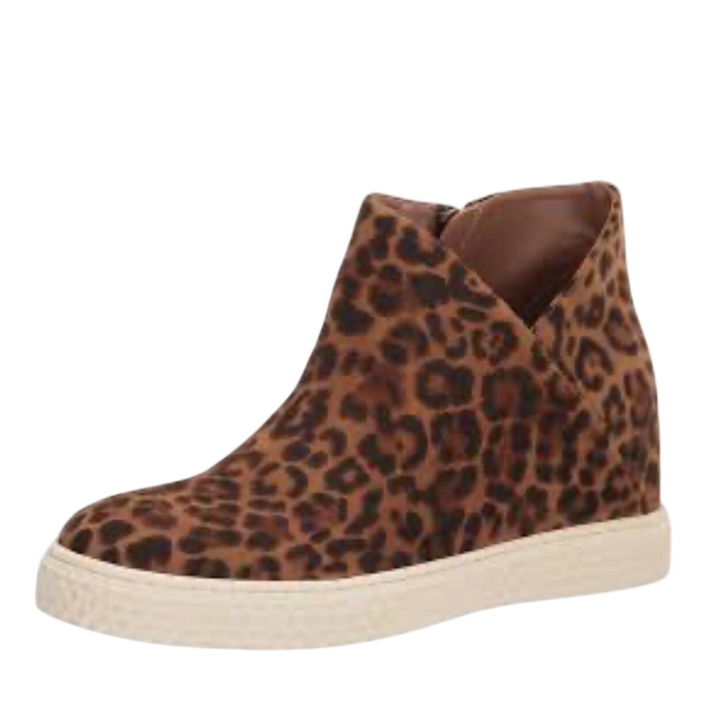 Aerosoles Womens Leopard Print Hidden Wedge Sneakers Leather High Top Shoes 9.5M